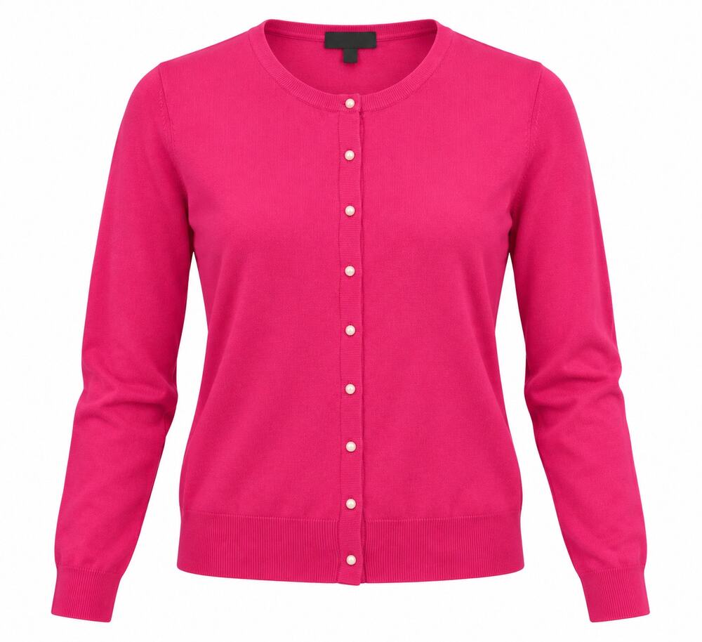Ann Taylor XL Pink Fuchsia Cardigan Sweater Rhinestone Button Front Preppy